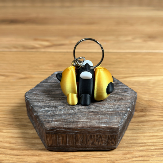 3D Bienen Schlüsselanhänger – Charmantes Design in Gold, Schwarz und Weiß - Alinova