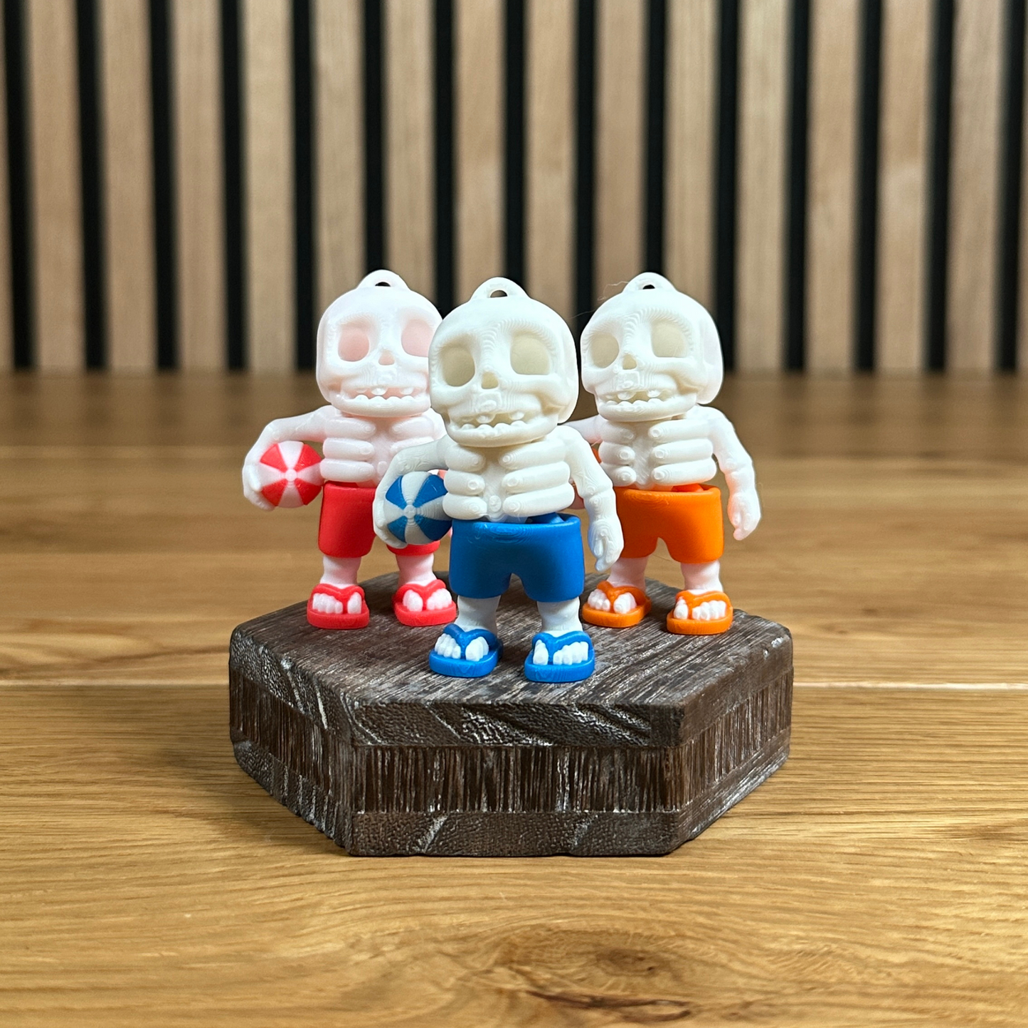 3D Beweglicher Sommer-Skelett Schlüsselanhänger – Fidget - Spaß in Rot, Blau oder Orange - Alinova