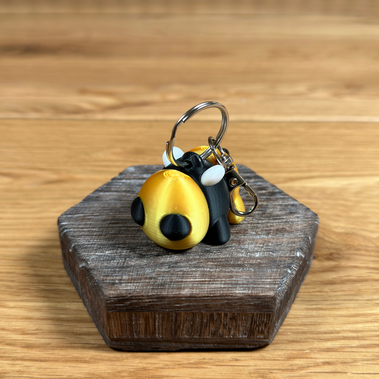 3D Bienen Schlüsselanhänger – Charmantes Design in Gold, Schwarz und Weiß - Alinova