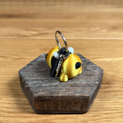 3D Bienen Schlüsselanhänger – Charmantes Design in Gold, Schwarz und Weiß - Alinova
