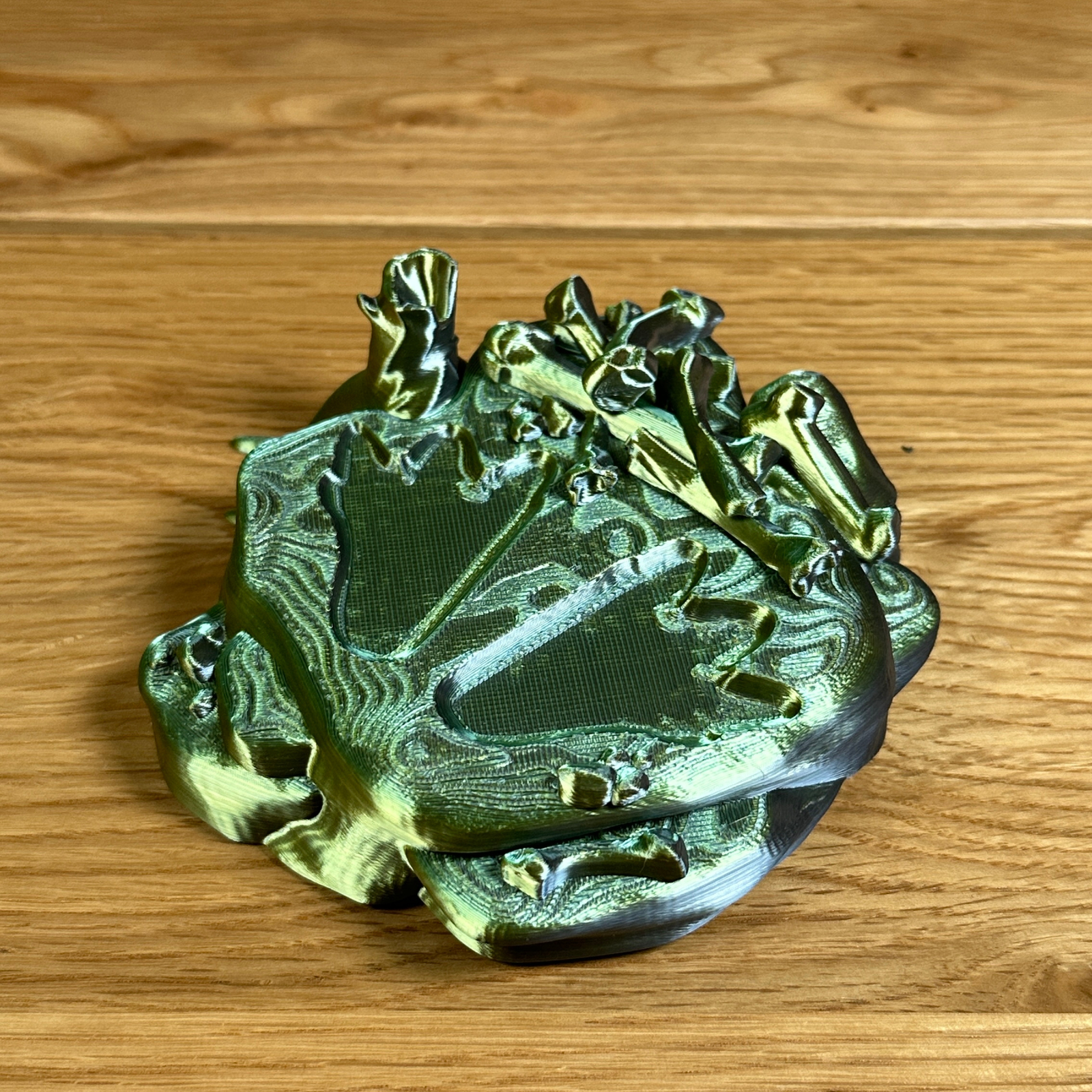 3D Flexibles T-Rex Skelett – Beweglicher Dinosaurier – Flexi Dino – in Mystic Gold/Green/Black - Alinova