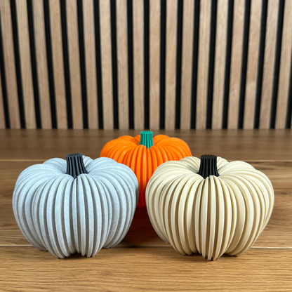 3D Moderne Kürbis-Dekoration – Beleuchtbar mit LED-Licht für Herbst und Halloween - Alinova