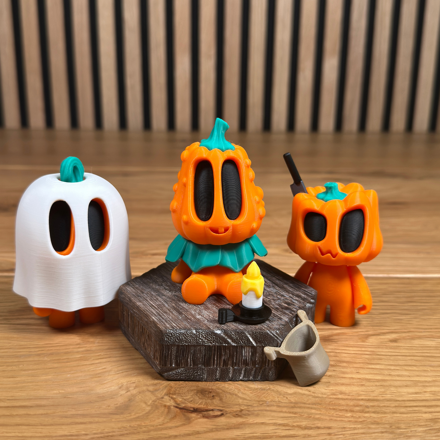 3D Modulares Kürbis-Figuren-Set von Blob Lab – Bewegliches Halloween-Art-Toy mit Zubehör – Kreatives 3D-Druck-Spielzeug für Sammler und Fans - Alinova