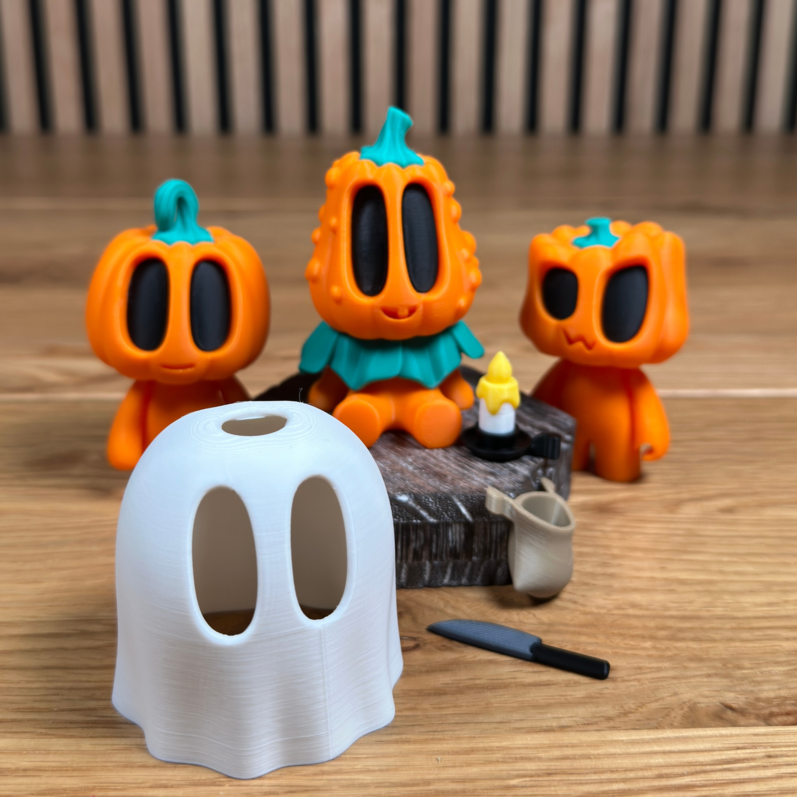 3D Modulares Kürbis-Figuren-Set von Blob Lab – Bewegliches Halloween-Art-Toy mit Zubehör – Kreatives 3D-Druck-Spielzeug für Sammler und Fans - Alinova