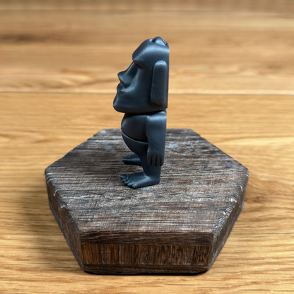 3D Osterinsel-Figur Schlüsselanhänger – Mystisches Design in Dunkelgrau - Alinova